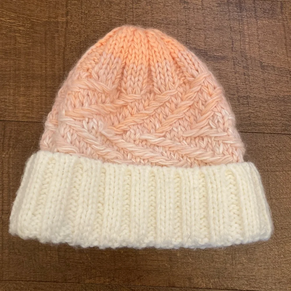 Adidas Pink/Peach/Cream Knit Beanie Hat Women’s